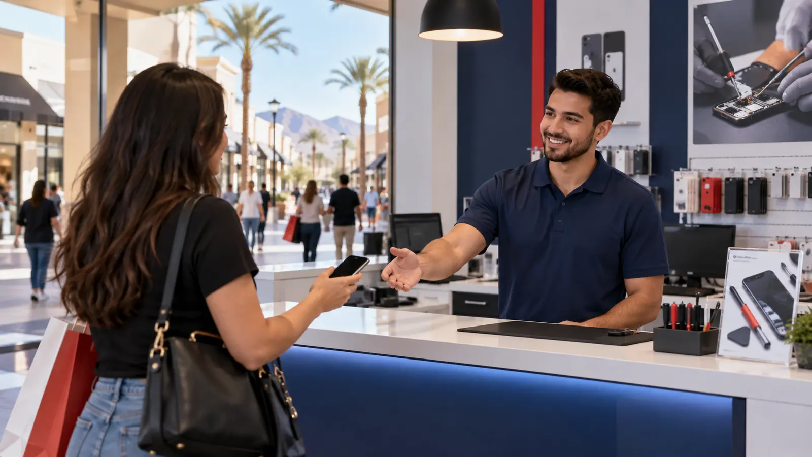 Local phone repair storefront near Las Vegas South Premium Outlets